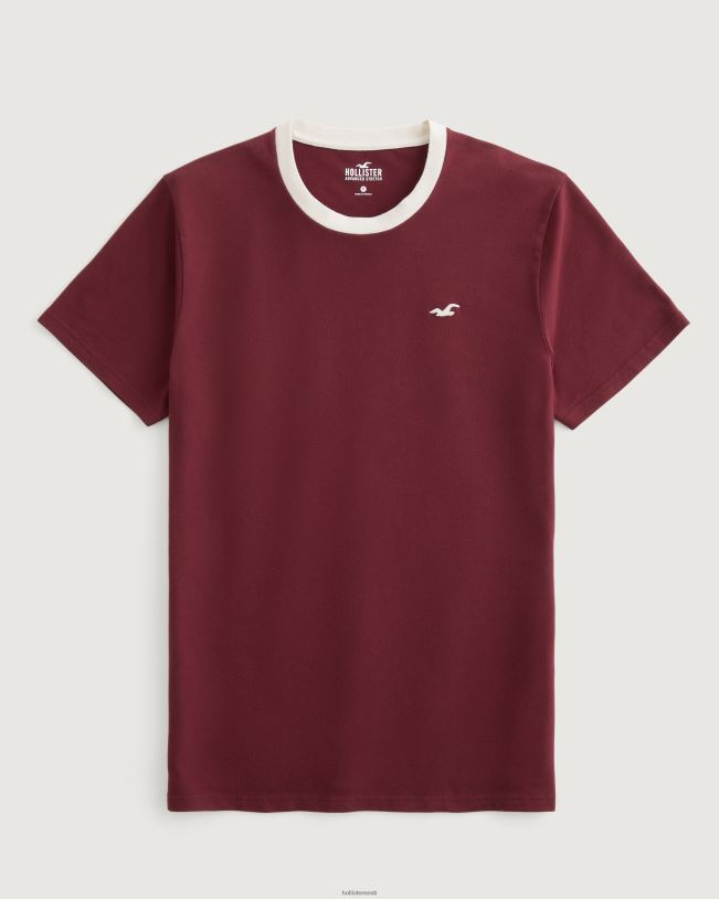 topsid mehed Burgundia crew icon pique t-särk Hollister TV08J1009