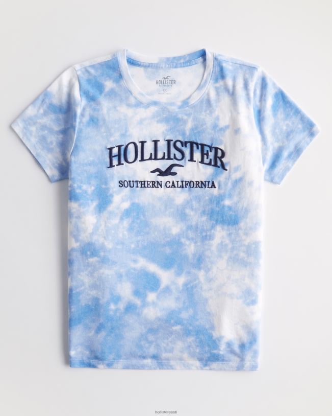 topsid naised sinine lipsuvärv lihtne tikitud logoga graafiline tee Hollister TV08J161